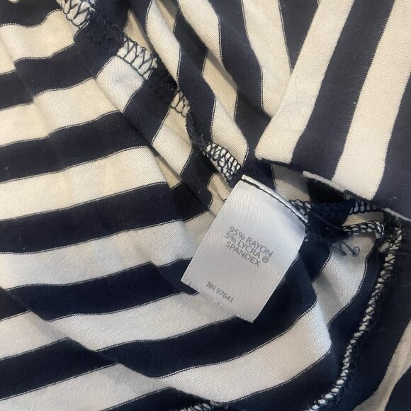 J Jill Whatever Collection Shirt Womens Large Striped Navy Blue Tunic Stretch - Picture 4 of 7